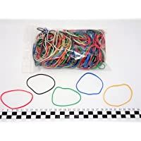 Progom - Gomas Elasticas - 80(ø50) mm x 1.7mm - colores mezclados (rojo-blanco-natural-verde-azul-negro) - bolsa de 200…